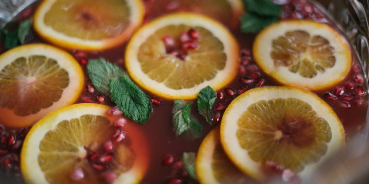 Orange Pomegranate Champagne Punch