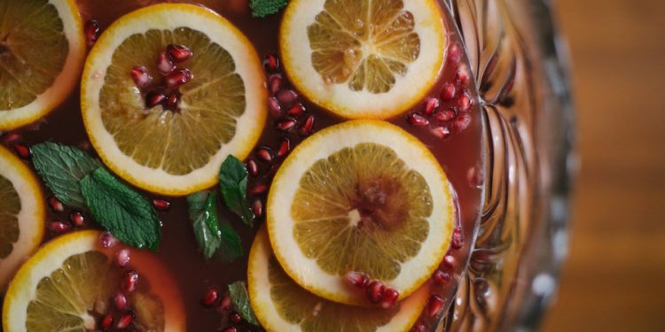 Orange Pomegranate Champagne Punch